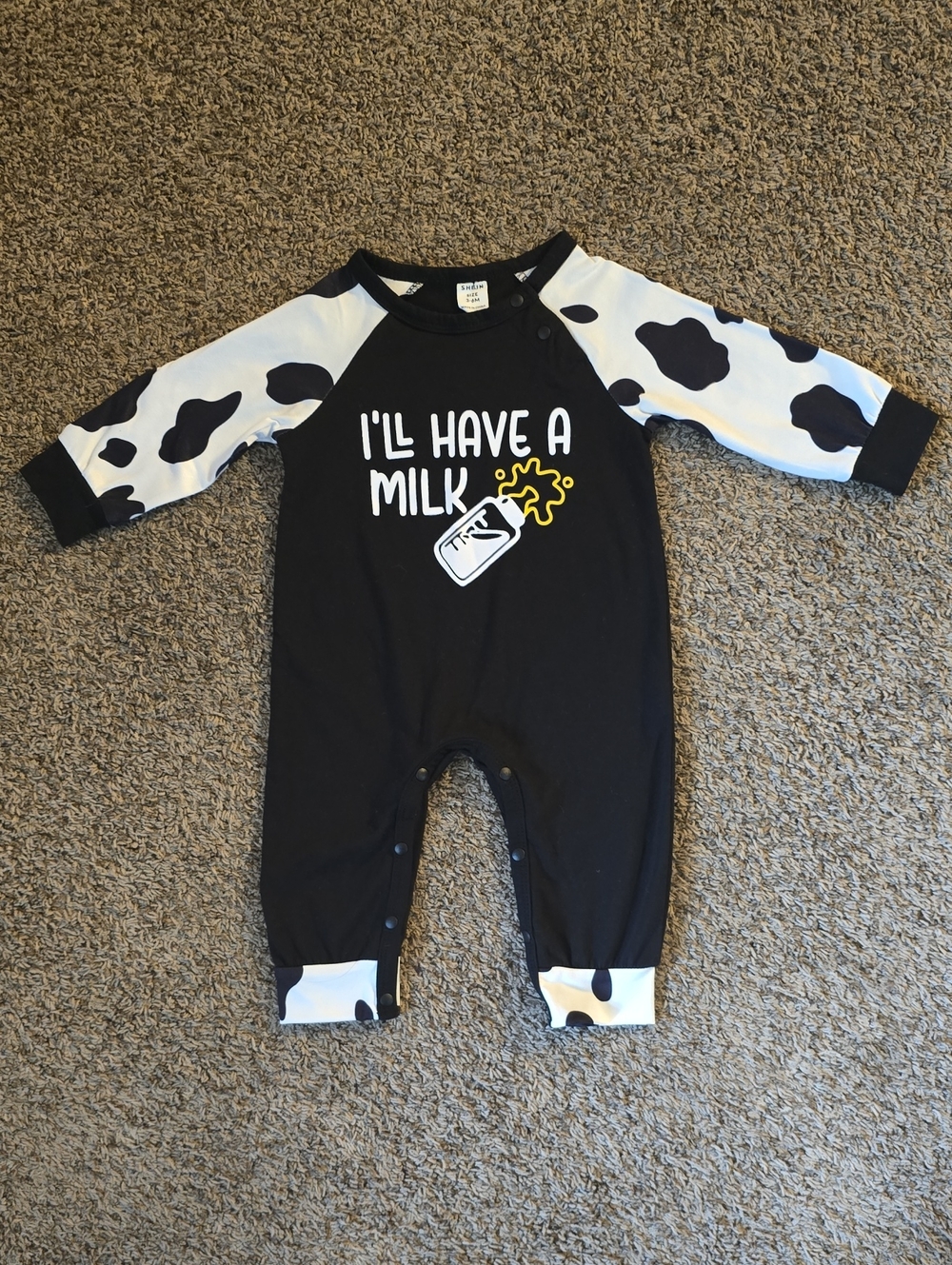 3-6M Cute Cow-Print One-Piece Romper